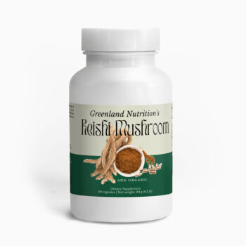 Greenland Nutrition's Reishi or Lingzhi Mushroom - Bottle of potent Ganoderma Lucidum supplements