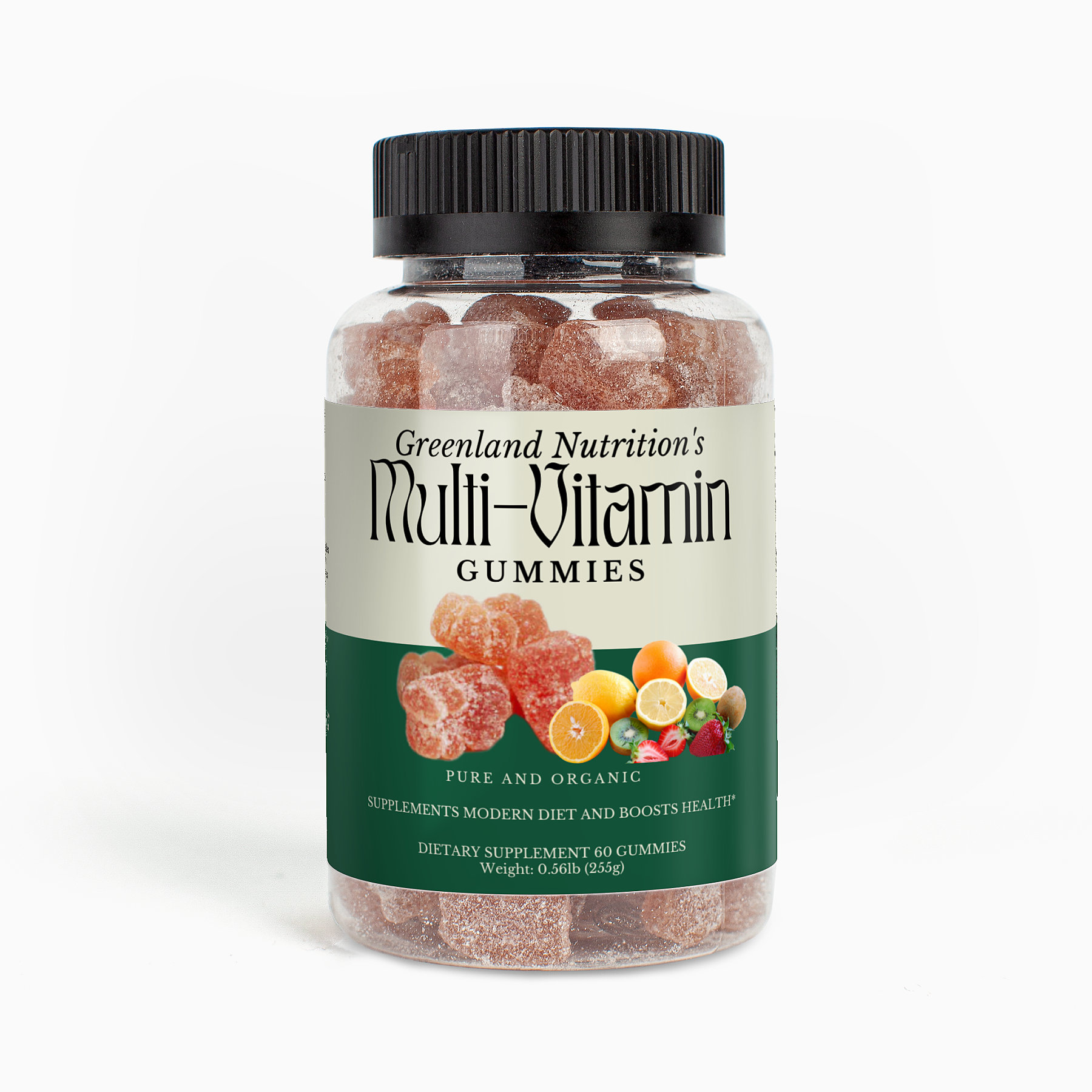 Greenland Nutrition's Multivitamin Bear Gummies for Adults - Bottle of fruity multivitamin supplements